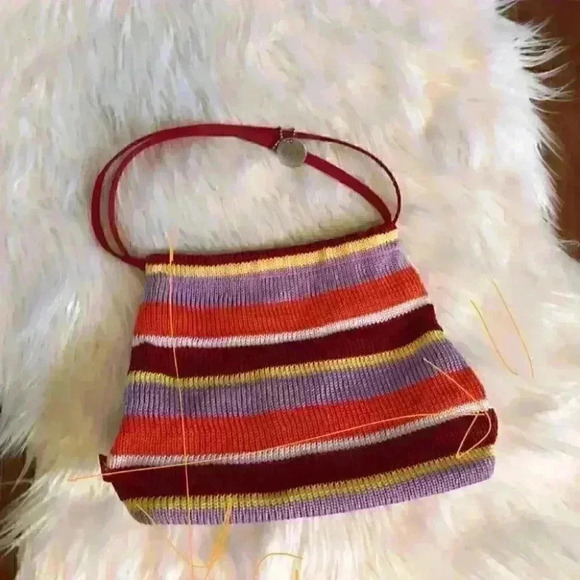 The SAK Tulip Caribbean crochet hobo Handbag Read violet orange etc - Picture 3 of 4